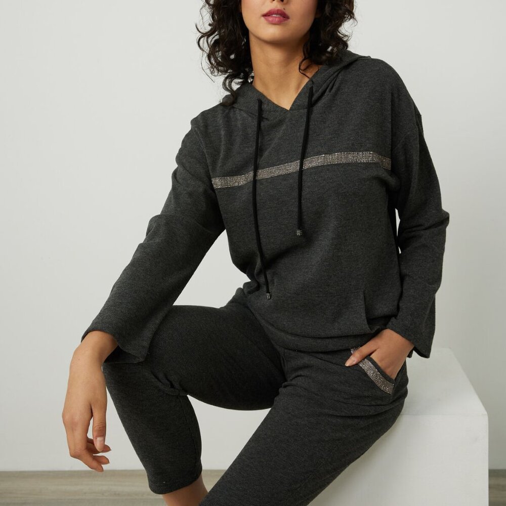 Joseph Ribkoff Hooded Pullover Top Size 4